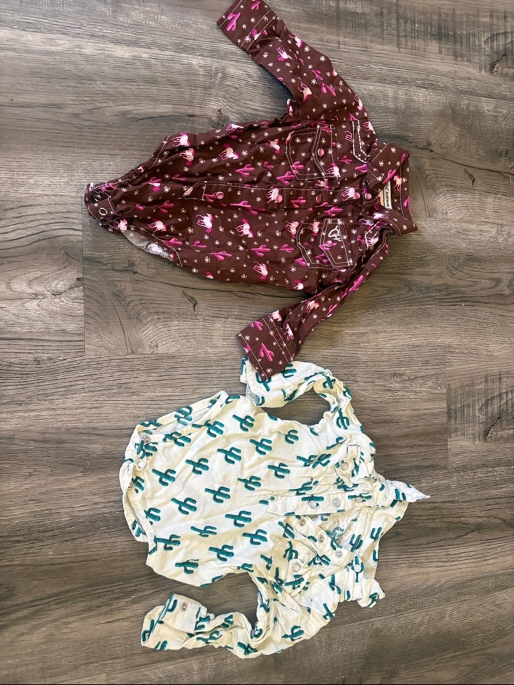 Wrangler Cream Onesie with Teal Cactus Accents